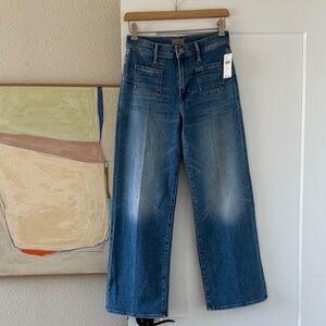 NWT MOTHER The Maven High-Rise Wide-Leg Ankle Jeans